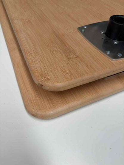 Mesa doble camper (45x85+40x60cm) de bambú con pie giratorio OUTLET