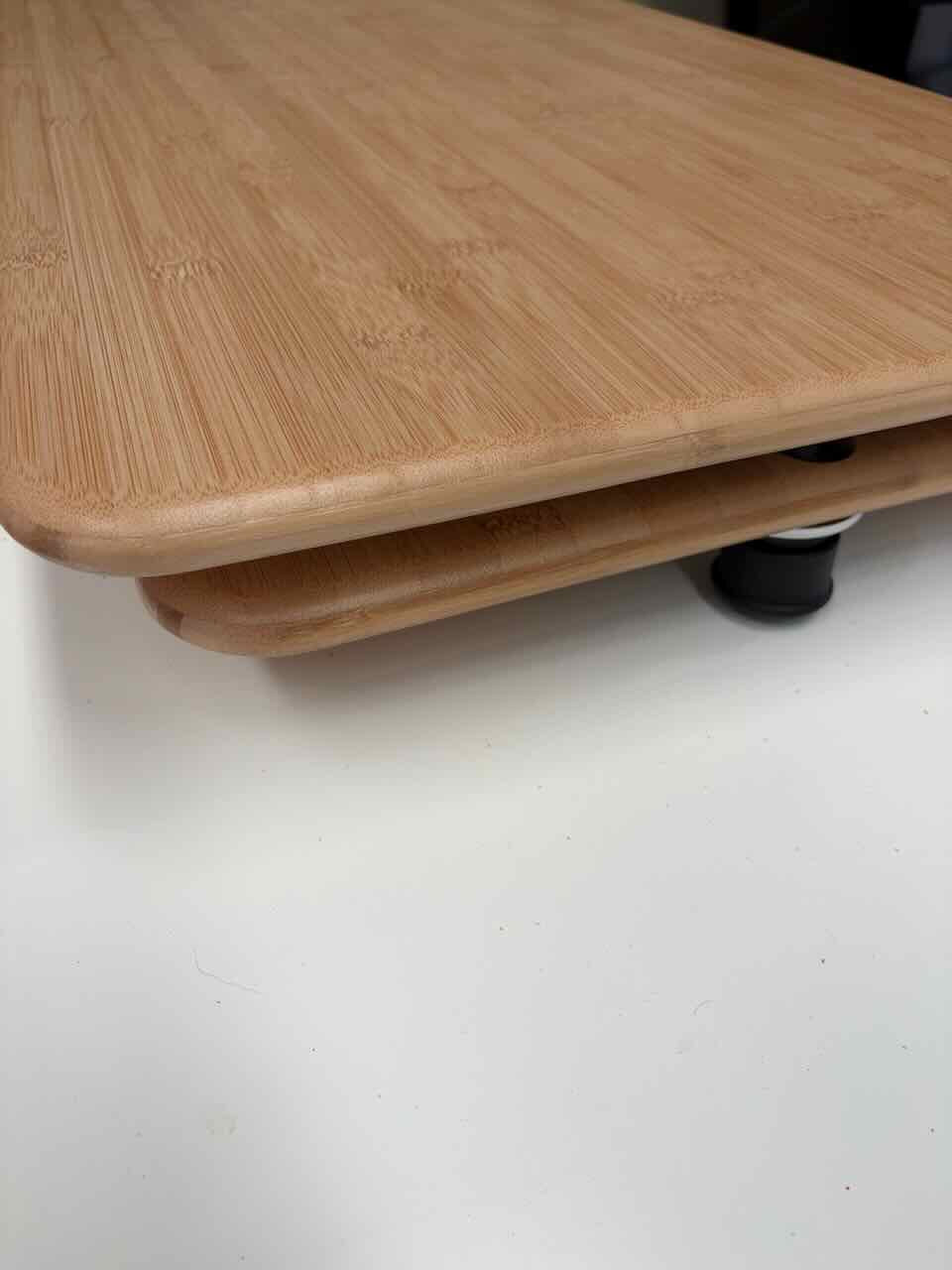 Mesa doble camper (45x85+40x60cm) de bambú con pie giratorio OUTLET