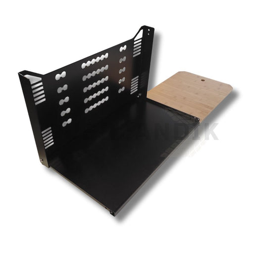 Mesa Plegable de Aluminio con Extensión de Bambú