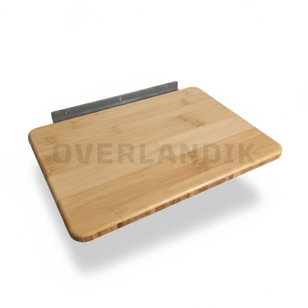 Mesa flotante bambú camper con dos rieles y soportes