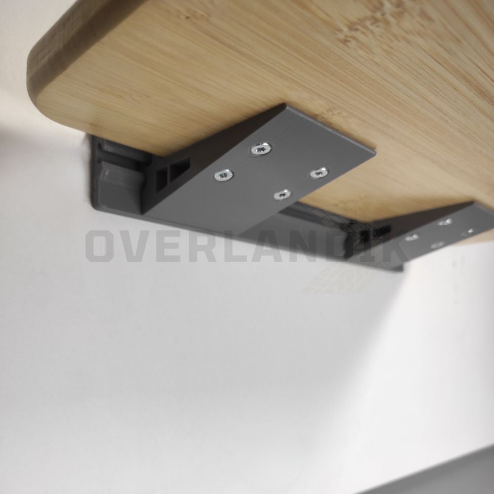 Mesa flotante bambú camper con dos rieles y soportes