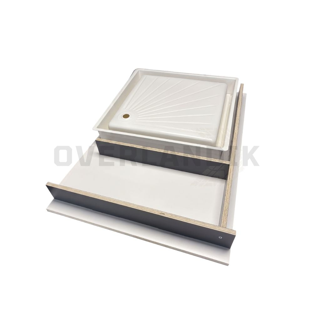 Tarima de ducha con plato de 60x60 y tapa