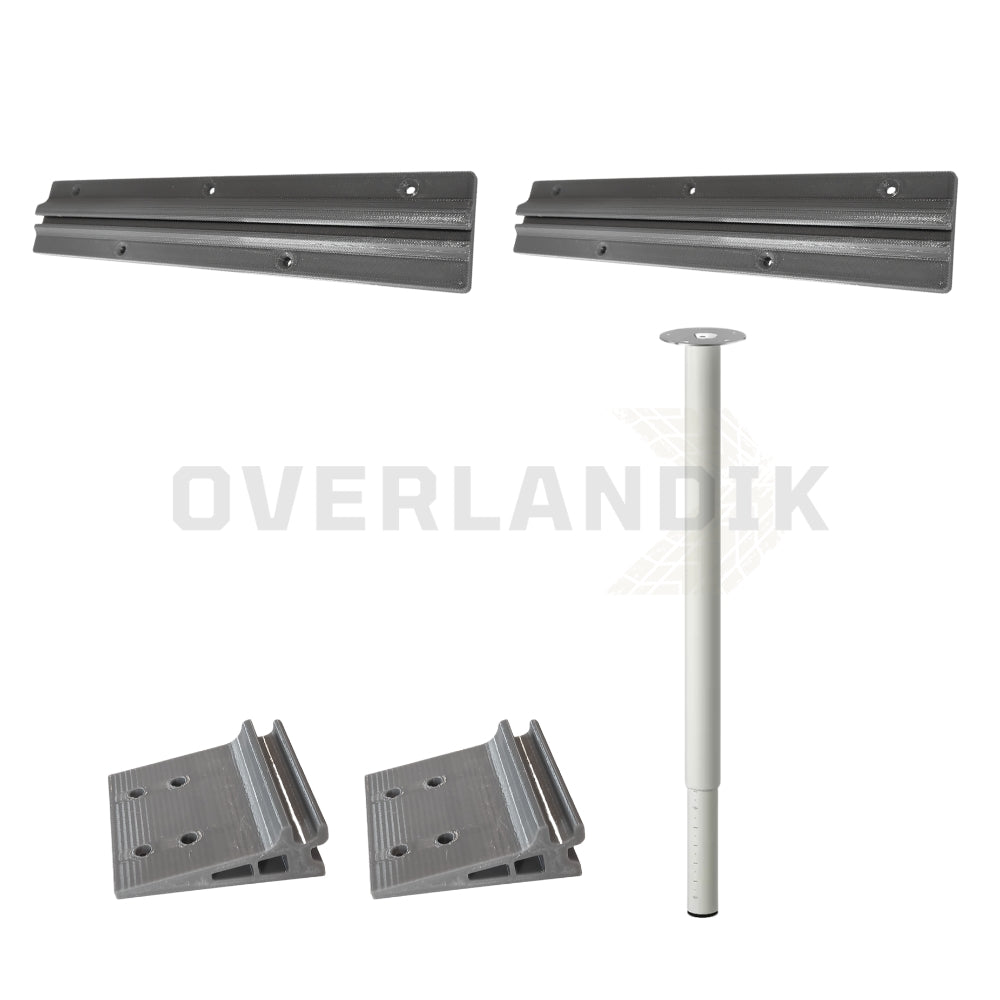Kit rails, supports et pied extensible pour table de van aménagé, image 1